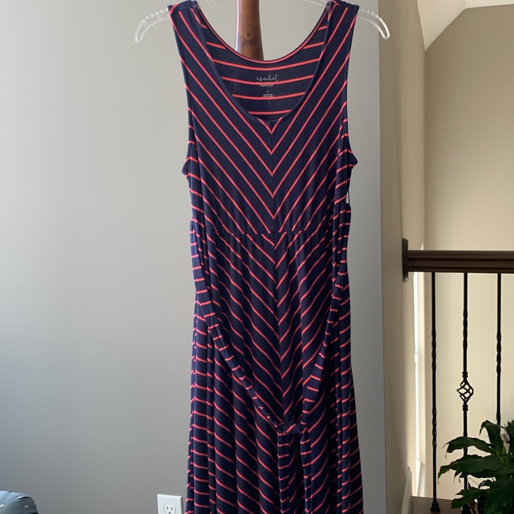 Isabel Navy & Pink Knit Sundress Size Small